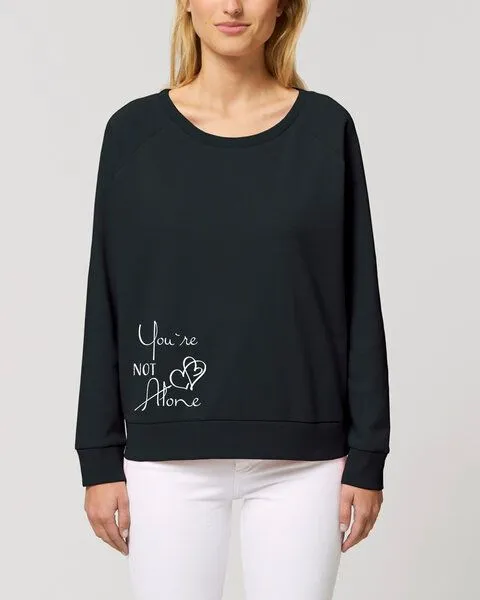 Human Family Human Family Weites Bio Damen Rundhals Sweatshirt "Dazzy - Not Alone" - in 4 Farben, Schwarz, – Produktbild 1 von 3