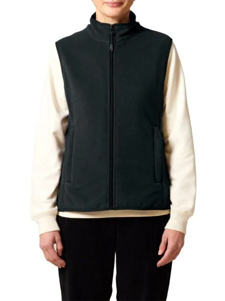 YTWOO YTWOO Damen ärmellose Fleecejacke enganliegend aus 100% recyceltem Polyester, Schwarz, – Produktbild 1 von 4