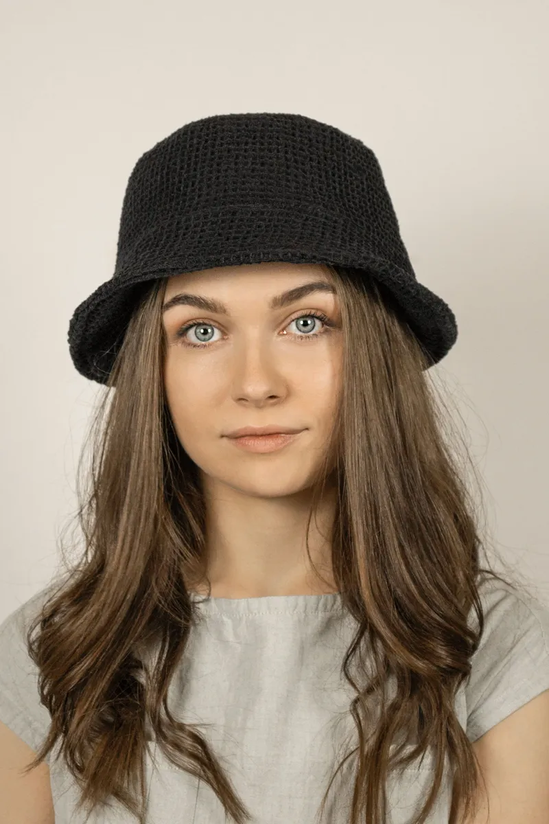 TAWAST TAWAST Damen vegan Breeze Bucket Hat Waffel, Schwarz, – Produktbild 1 von 2