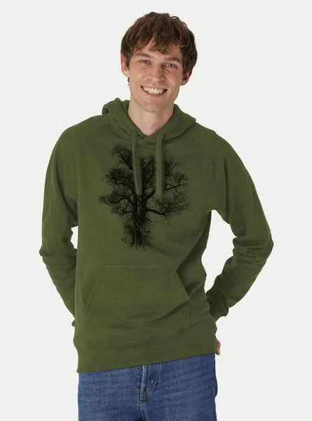 Peaces.bio - handbedruckte Biomode Peaces.bio - handbedruckte Biomode Bio-Herren-Kapuzensweater Chestnut, Waldgrün, – Produktbild 1 von 3