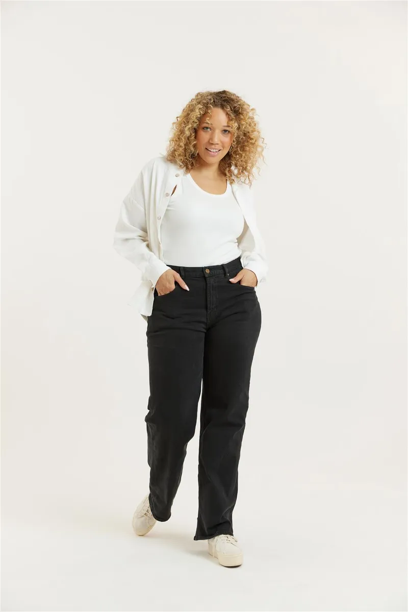 Flax and Loom Flax and Loom Tencel Wide Leg Jeans Modell: Etta, Black, – Produktbild 1 von 4
