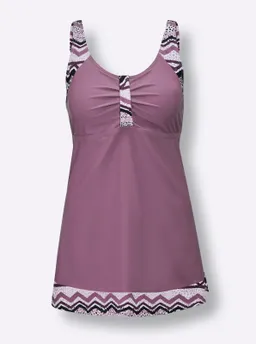 feel good Tankini-Oberteil violett-schwarz-bedruckt – Produktbild 1 von 1