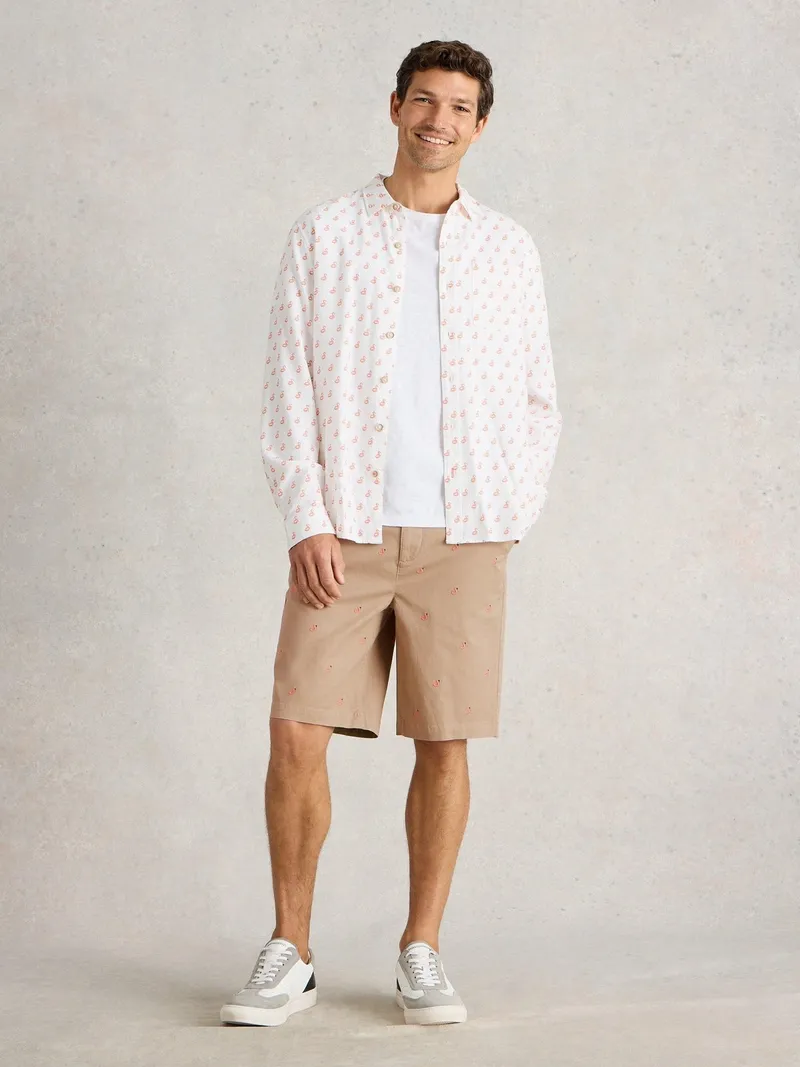 White Stuff Chinoshorts Flamingo - 36/R, Natur print, – Produktbild 2 von 4