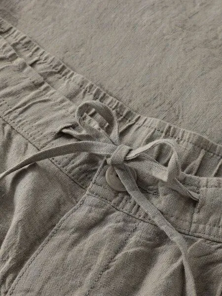 KnowledgeCotton Apparel KnowledgeCotton Apparel Herren Shorts "FIG Loose Linen Shorts" - VEGAN, Twill (beige), – Produktbild 3 von 3