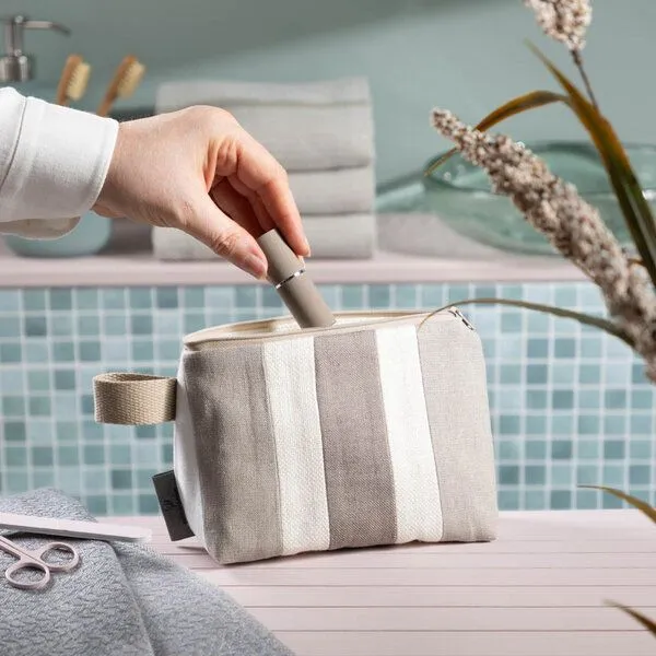 nahtur-design nahtur-design Kosmetiktasche aus 100% Leinen | Kleine Leinentasche, No_10 (blau), – Produktbild 3 von 4