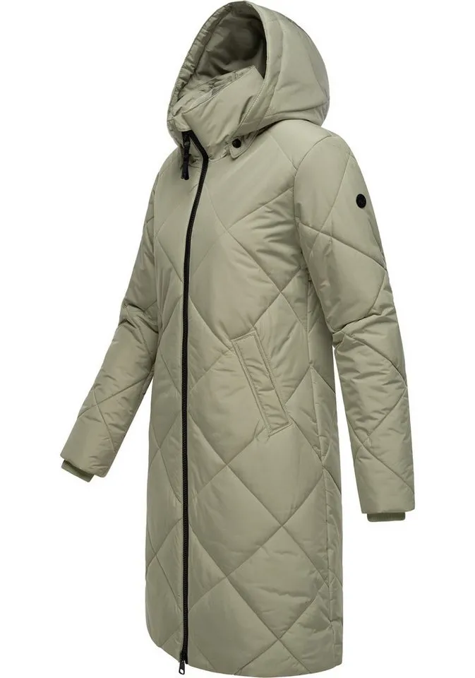 ragwear ragwear Steppmantel Rebela stylischer Winterparka mit abnehmbarer Kapuze, Gelb|grün, – Produktbild 1 von 4
