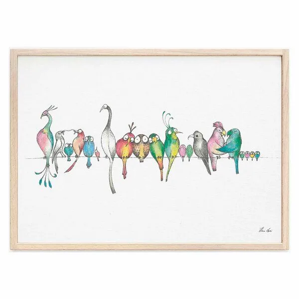 LIGARTI Kunstdruck »Vogelparade« von LIGARTI | A4, A3 oder A2 | Wandbild | Poster | Kunst – Produktbild 1 von 4