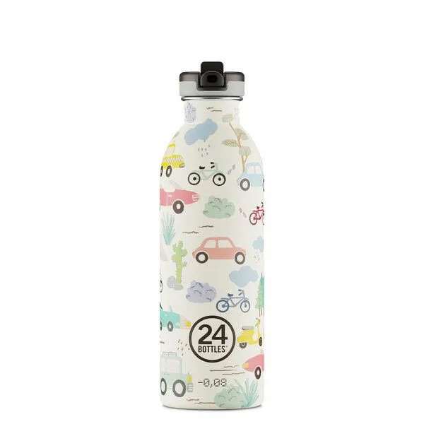 24bottles 24bottles 0,5l Kids Edelstahl Trinkflasche mit Sportverschluss, Grey, – Produktbild 1 von 8