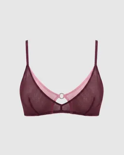Understatement Understatement Damen vegan Bralette Aus Netzstoff Mit Doppeltem Dreieck Und Kirsche – Produktbild 1 von 1