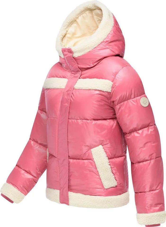 ragwear ragwear Winterjacke Editah Shiny YOUMODO Jacke mit Plüsch-Details und glänzender Optik, Rosa, – Produktbild 3 von 5