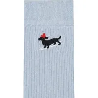 MELA Gerippte Socken mit Stickerei, 1er Pack, Cloudy blue/dog ski, – Produktbild 1 von 1