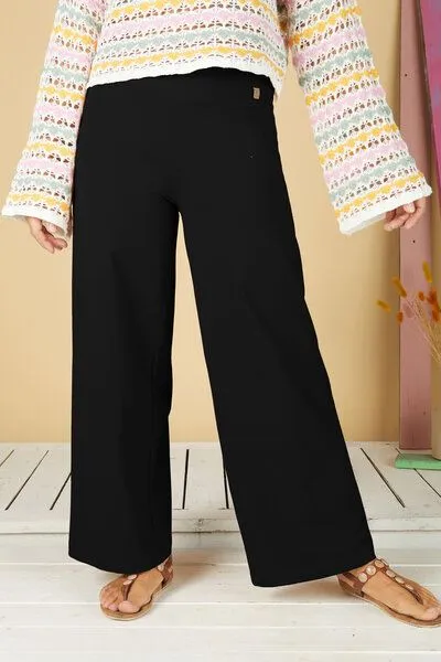 La Gitana La Gitana Lange Damenhose Bio-Baumwolle „Anouk“ – Loose Fit, fair & nachhaltig produziert, Schwarz, – Produktbild 1 von 4