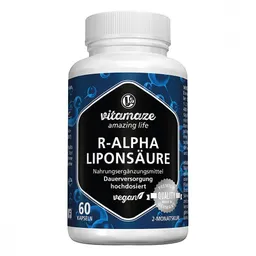 vitamaze R-Alpha-Liponsäure 200 mg hochdosiert vegan Kapseln – Produktbild 1 von 1