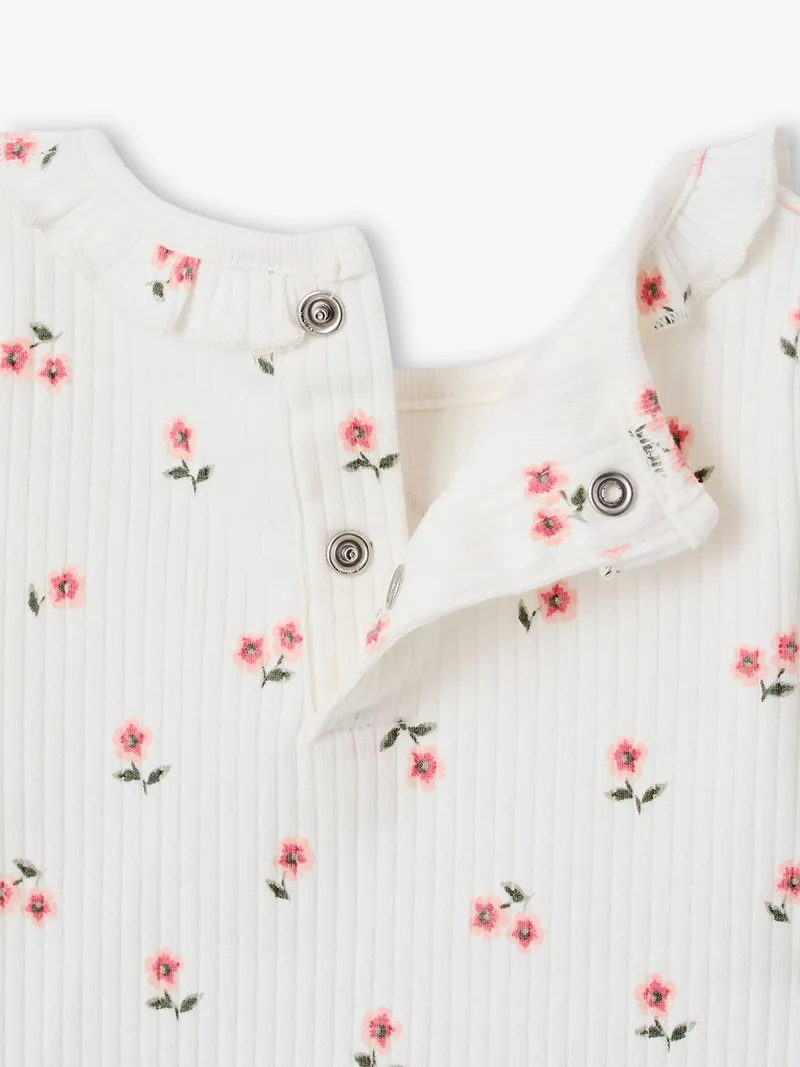 Vertbaudet Baby Shirt mit Kragen und Wellenkanten, Hellrosa, – Produktbild 3 von 3