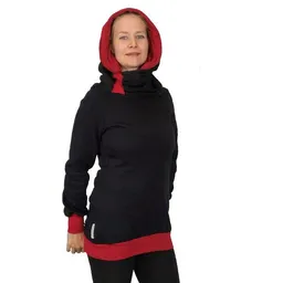 liebewicht liebewicht Kapuzenpullover KapOn schwarz/rot 2 Längen nach Wahl – Produktbild 1 von 1
