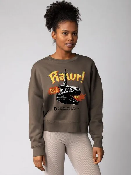 watapparel watapparel Sweatshirt Frauen Rawr, Mocha, – Produktbild 2 von 2