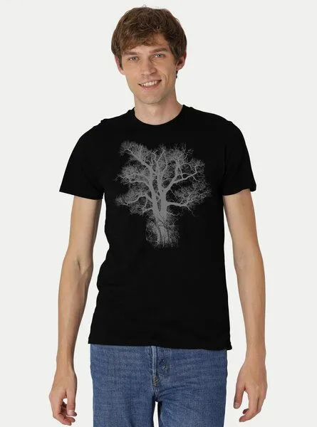 Peaces.bio - handbedruckte Biomode Peaces.bio - handbedruckte Biomode Bio-Herren-T-Shirt Chestnut, Schwarz, – Produktbild 2 von 2