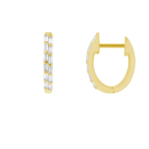 Eppi Eppi Runde Ohrringe mit Lab Grown Diamanten in Baguette-Form Hamish, Gold, – Produktbild 3 von 4
