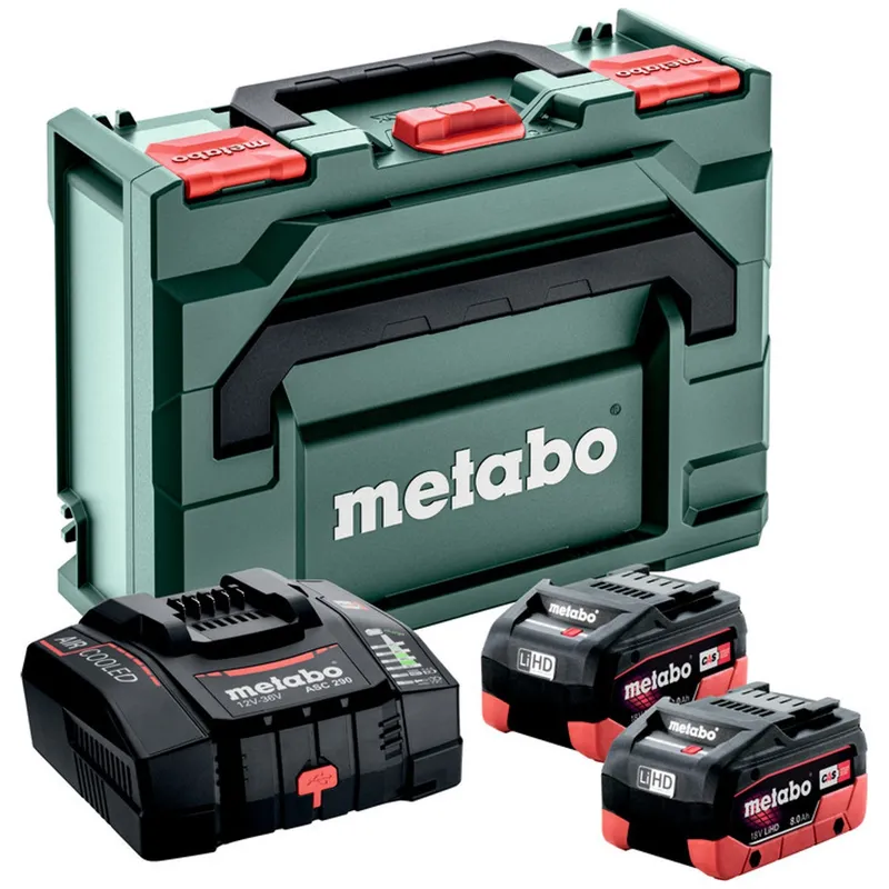 Metabo Metabo Basis-Set 2 x LiHD 8.0 Ah + ASC 290 + metaBOX 145 – Produktbild 1 von 1
