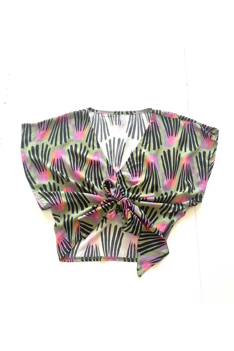 WiDDA WiDDA Damen vegan Wrap Top Dash Multicolor, Mehrfarbig, – Produktbild 2 von 2