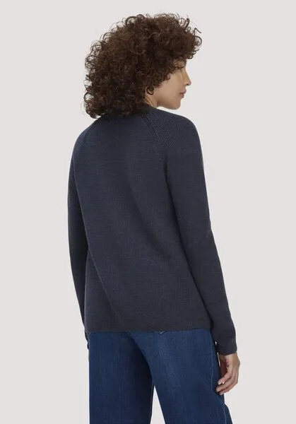 hessnatur hessnatur Strick Jacke Regular aus reiner Bio-Baumwolle, Marine, – Produktbild 3 von 5