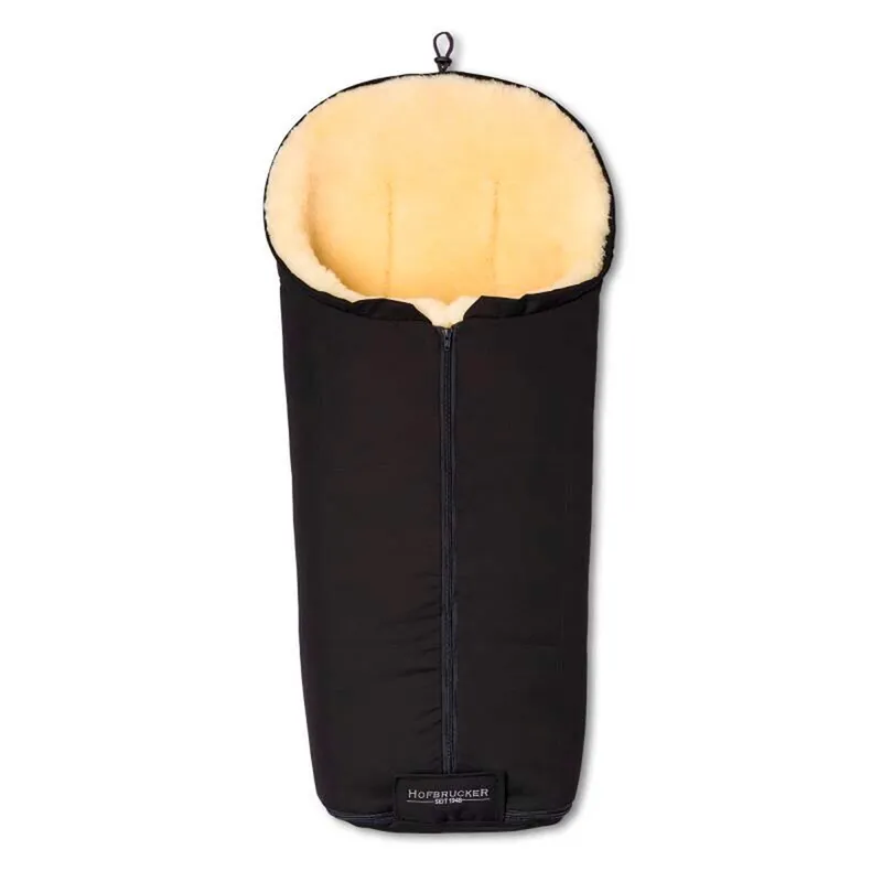 Hofbrucker Hofbrucker Fußsack Kinderwagen Merino Lammfell Iglu Maße 95 x 34 x 15 cm, Schwarz, – Produktbild 1 von 4