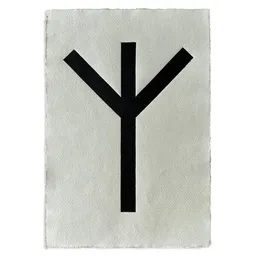 Veskor Cassiopeia Veskor Cassiopeia ALGIZ RUNE Altnordisches Alphabet Symbol Linoldruck | 21,5 x 30,5 cm | Schwarz auf Naturweiß – Produktbild 1 von 1