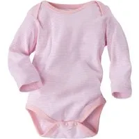 HANS NATUR Baby Langarmbody Bio-Baumwolle rose-weiß gestreift Gr. 74/80 – Produktbild 1 von 1