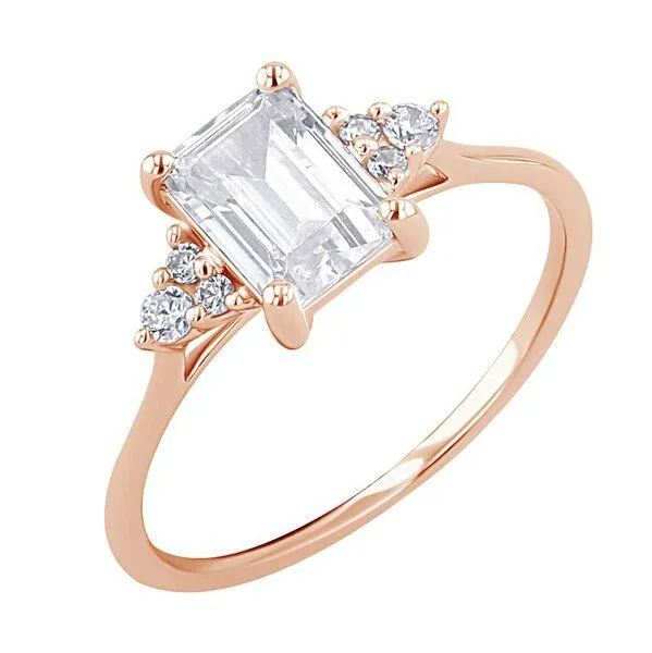 Eppi Eppi Verlobungsring mit Moissanit und Lab Grown Diamanten Miha, Rosa, – Produktbild 2 von 3