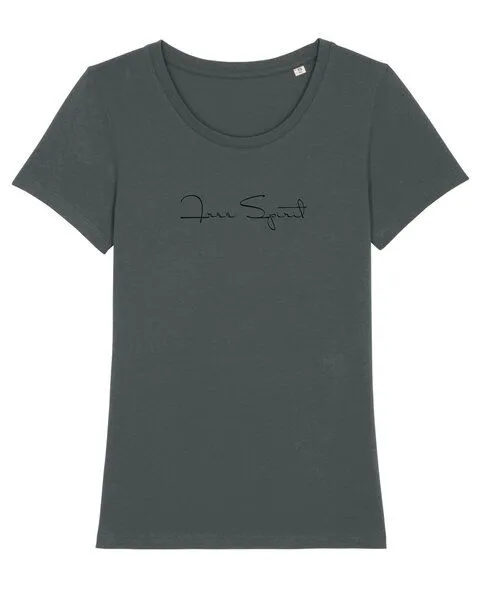 Human Family Human Family Bio Damen Rundhals T-Shirt "Amare - Free Spirit", Anthrazit, – Produktbild 1 von 3