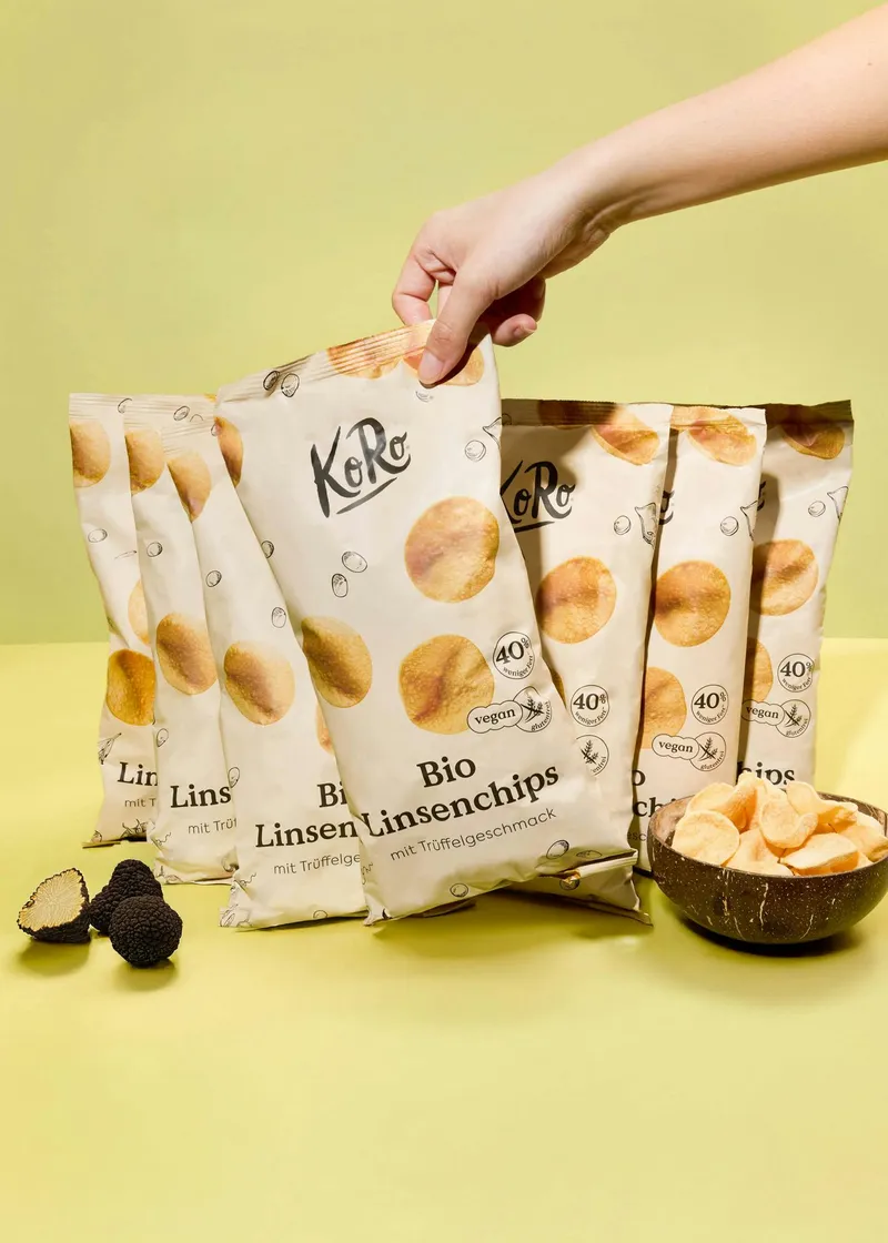 KoRo Bio Linsenchips mit Trüffelgeschmack 7 x 100 g – Produktbild 3 von 5