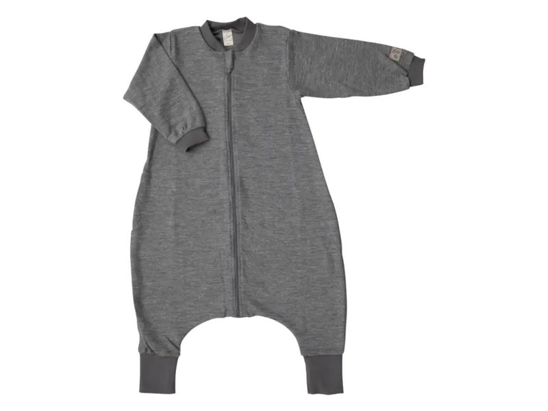 Lilano Lilano Baby und Kinder Schlafanzug mit langem Arm Wolle Seide hellgrau Gr.86/92, Grau, – Produktbild 1 von 2