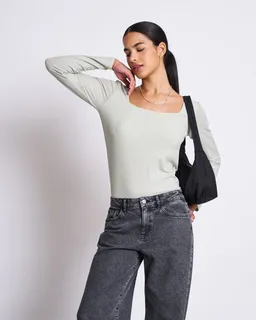 JAN N JUNE JAN 'N JUNE Damen vegan Langarmshirt Mit Rundhalsausschnitt Fria Vintage Spitze – Produktbild 1 von 1
