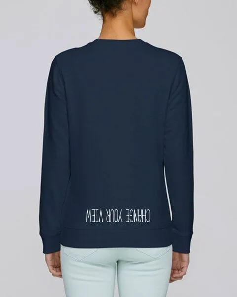 Human Family Human Family Bio Unisex Rundhals-Sweatshirt - "Change your view", Navy, – Produktbild 2 von 4