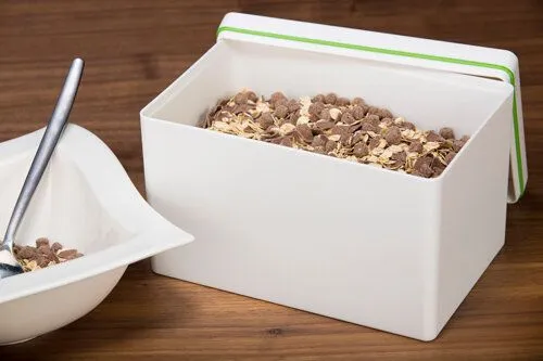 ajaa ajaa Die längliche Aufbewahrungsbox aus Biokunststoff 2,1 l, Mandarin, – Produktbild 3 von 4