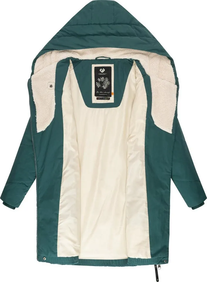 ragwear ragwear Wintermantel Gordon Long gesteppter Winterparka mit asymmetrischem Kragen, Grün, – Produktbild 1 von 4