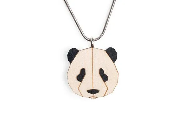 BeWooden BeWooden Halskette Panda | Kette mit Anhänger aus Holz, Panda, – Produktbild 1 von 3