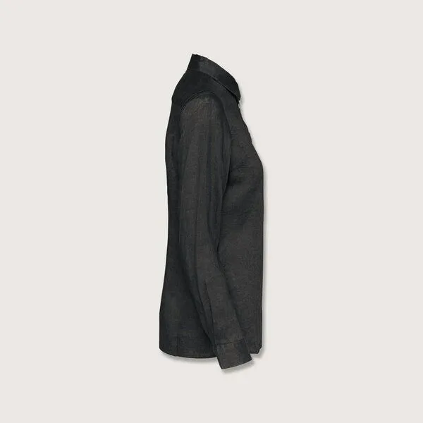 YTWOO YTWOO Damen Leinenbluse, Anthrazit, – Produktbild 2 von 2