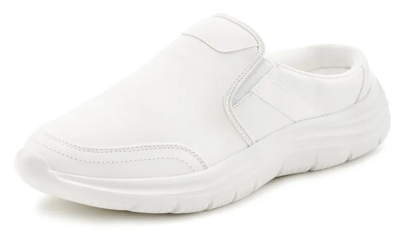 John Devin John Devin Clog, Pantolette, Schlappen, Slipper, Slip-On-Sneaker Sabot mit leichter Sohle, Unisex VEGAN, Weiß, – Produktbild 3 von 5