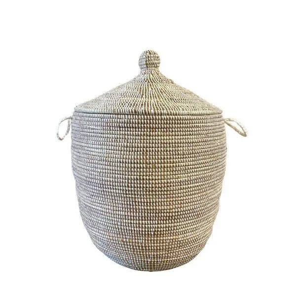 SWANE-Design SWANE-Design Afrikanischer Wäschekorb - Stripes Weiß – Produktbild 1 von 2
