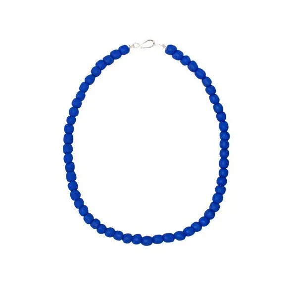 Global Mamas Global Mamas Halskette mit Perlen aus Recycling Glas, 46 cm, Dunkelblau, – Produktbild 1 von 1