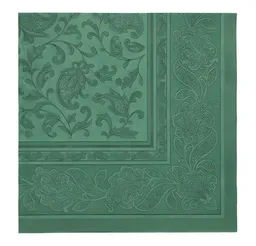 PAPSTAR PAPSTAR Papierserviette 50 x ROYAL Collection 1/4-Falz 40 cm x 40 cm dunkelgrün Ornaments – Produktbild 1 von 1