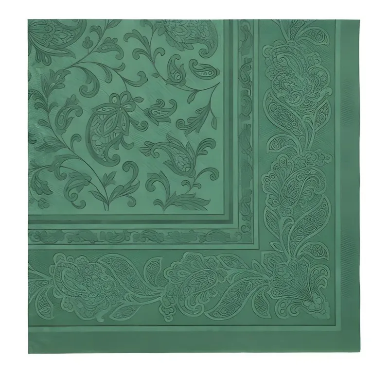 PAPSTAR PAPSTAR Papierserviette 50 x ROYAL Collection 1/4-Falz 40 cm x 40 cm dunkelgrün Ornaments, Grün, – Produktbild 1 von 3