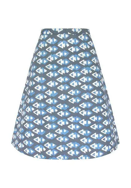 Global Mamas Global Mamas Bio Rock A-Linie - Volta, Medallion charcoal (grau-blau), – Produktbild 1 von 3