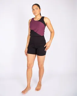 ÆVRIL ÆVRIL Damen Yoga Einteiler // Aubergine, Black // Bio-Baumwolle – Produktbild 1 von 1