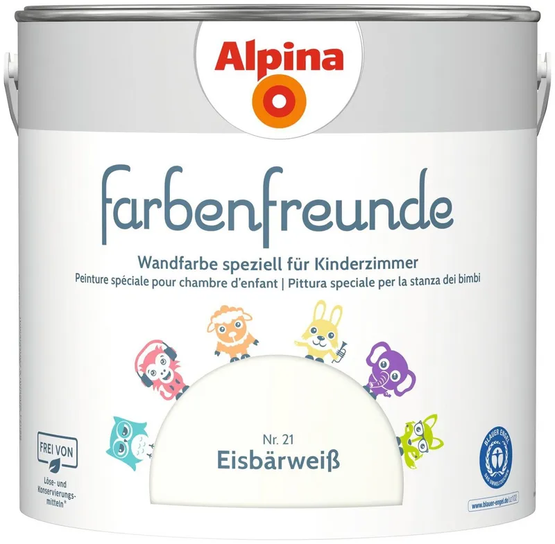 Alpina Alpina Kinderfarbe Alpina 2,5 L. Farbenfreunde, Eisbärweiß No. 21, Weiß, – Produktbild 1 von 1