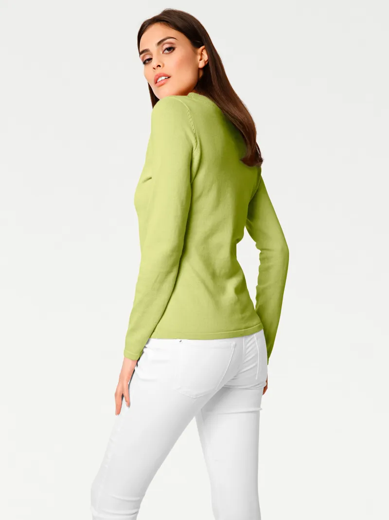 heine V-Ausschnitt-Pullover kiwi, Kiwi, – Produktbild 1 von 2