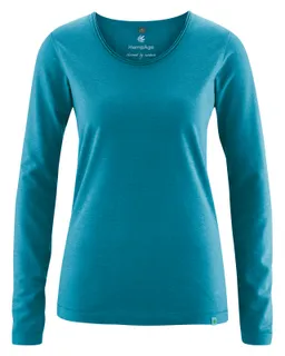 HempAge Hempage Damen vegan Langarm T-Shirt In Lagunenblau – Produktbild 1 von 1