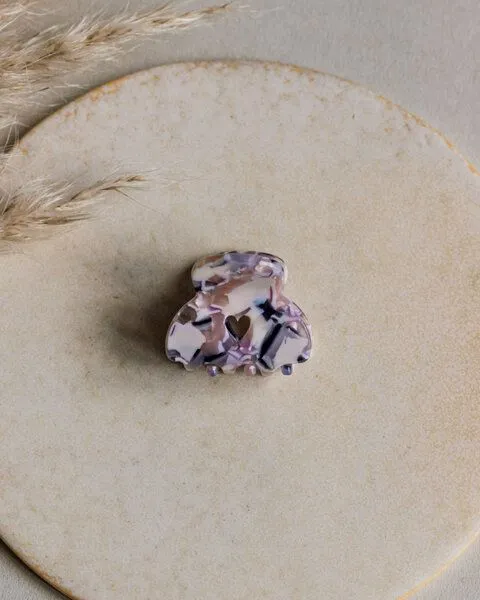 lille mus lille mus Haarklammer 'Herzchen', Lila-rosa, – Produktbild 3 von 4