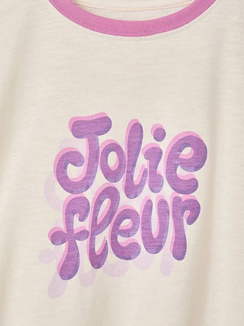 Vertbaudet T-Shirt Kurzarm Mädchen, Wollweiß, – Produktbild 4 von 4